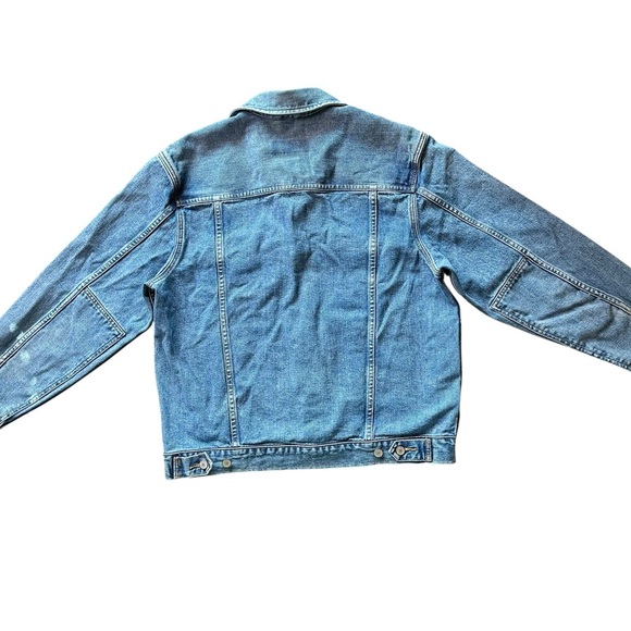 Vintage 90s Eddie Bauer Men’s Denim Jacket Size M Blue Trucker Style - Picture 4 of 11